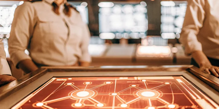 AI cybersecurity tools on a dashboard analyzing network data to prevent threats.