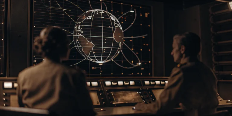 Security professionals managing attack surface exposures on a digital world map.