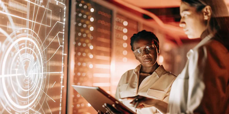 Professionals securing generative AI in an enterprise by analyzing security data.