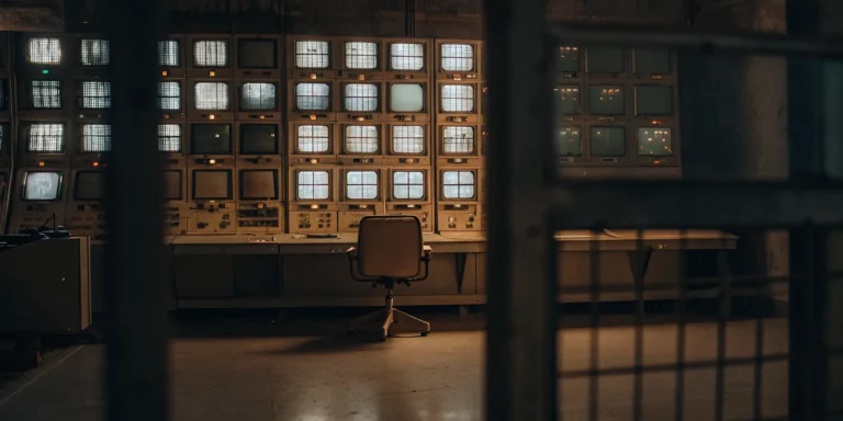 A security operations center where multiple screens are continuously monitored to detect potential security threats.