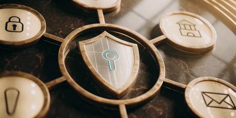 Shield and lock icons showing the five stages of a CTEM cybersecurity program.