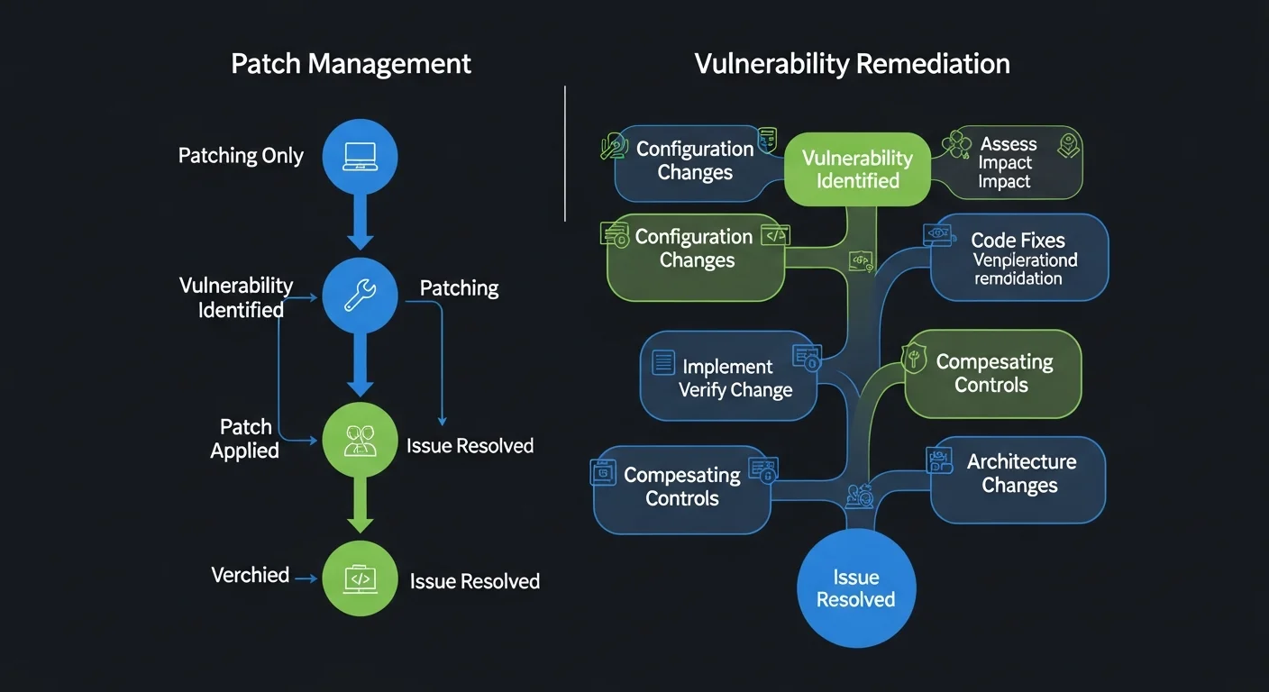Vulnerability remediation process showing the steps from discovery and triage through verification