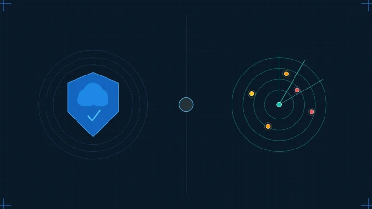 Cloud security posture management vs exposure management comparison showing shield and radar concepts